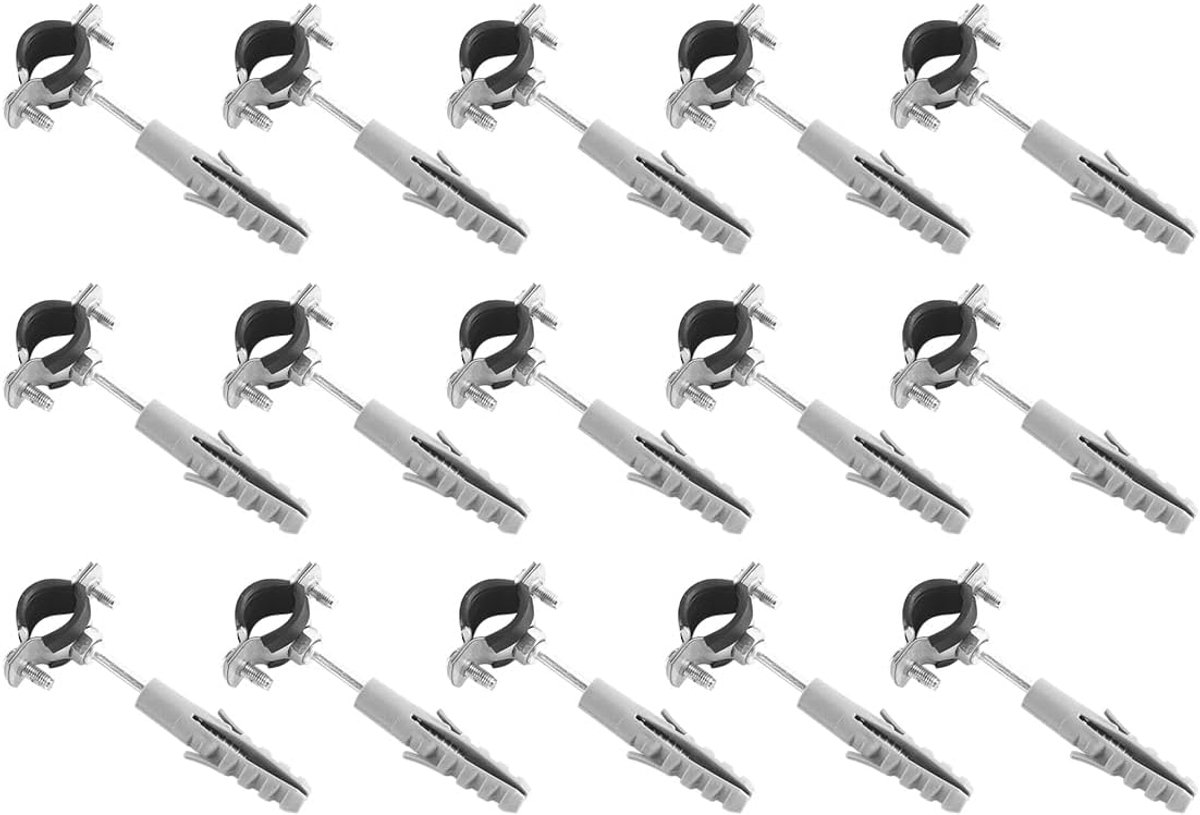 Pijpklem 15-pack 20mm - gegalvaniseerd staal met rubberen voering - complete bevestigingskit voor wand- of plafondinstallatie