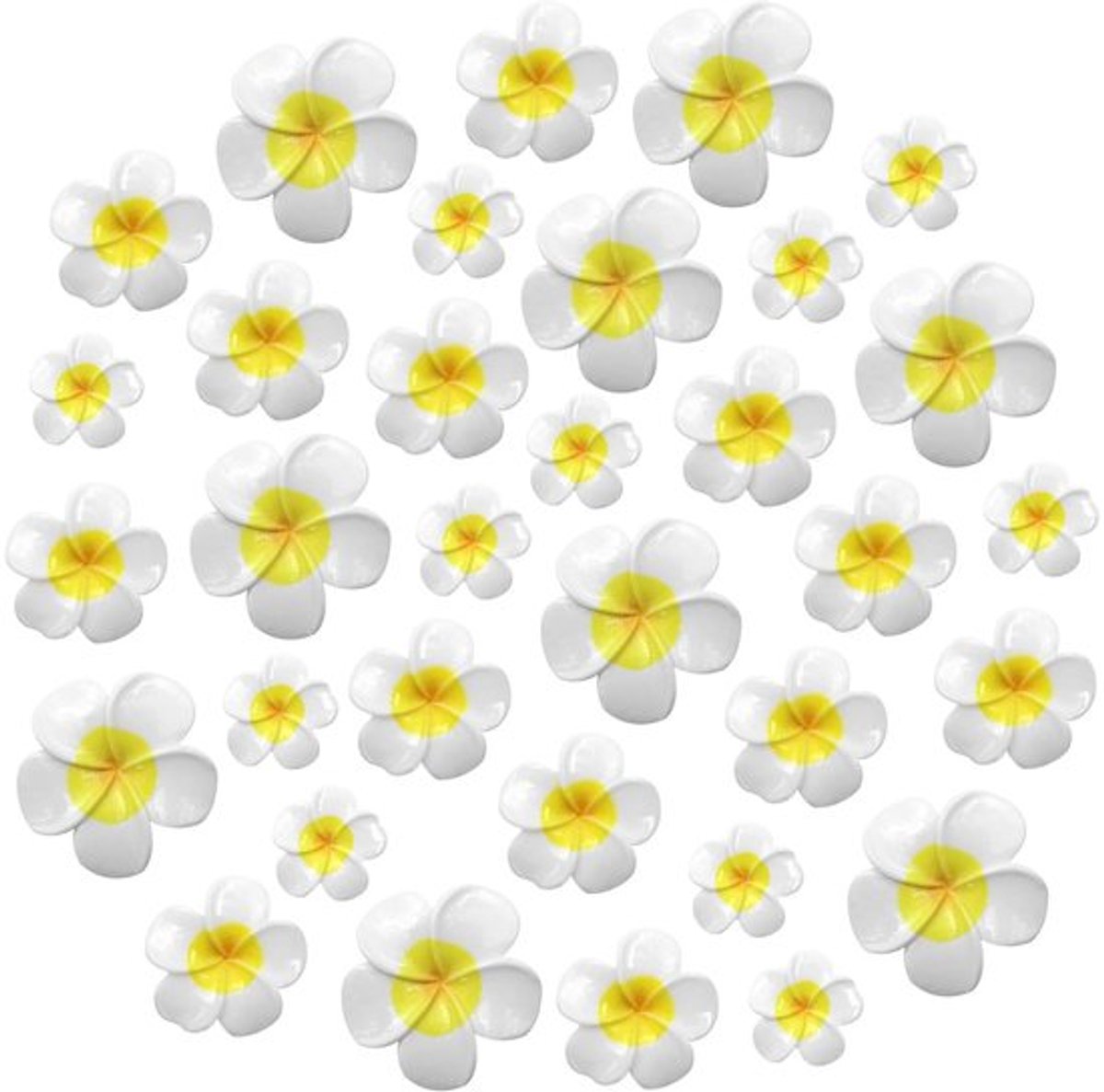 Plumeria Bloem 50 Stuks - Kunstmatige Bloemen - Nepbloemen voor Buiten - Frangipani Bloemen - Duurzaam en Realistisch - Geschikt voor Bruiloften en Feesten - Kunstbloemen