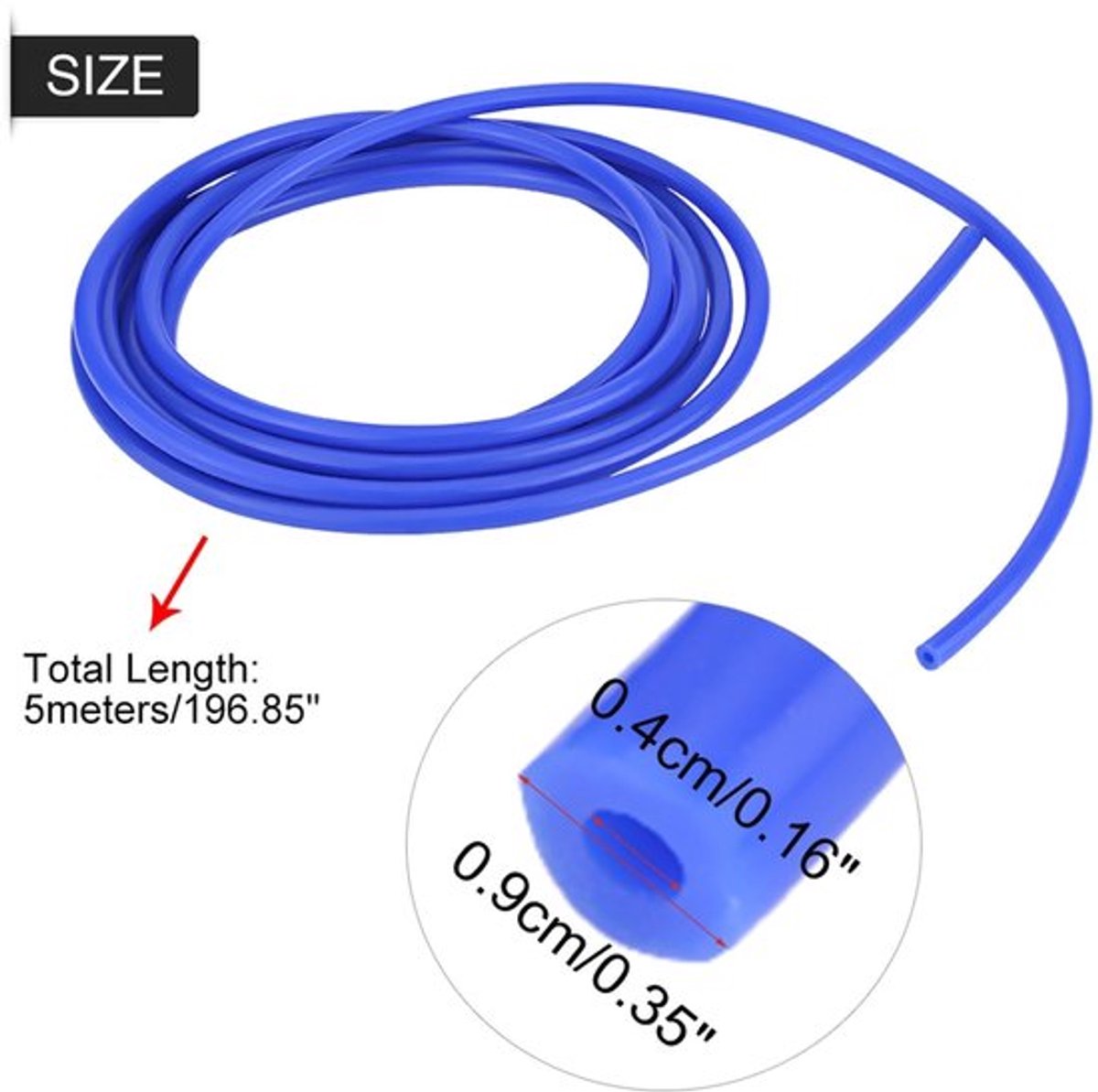 Siliconen Slang Hoge Temperatuurbestendigheid - 4 mm x 5 m - Vacuümslang - Universeel voor Turbo-vacuümpomp - Hoge Dichtheid - Bestand tegen -60 °C tot +260 °C