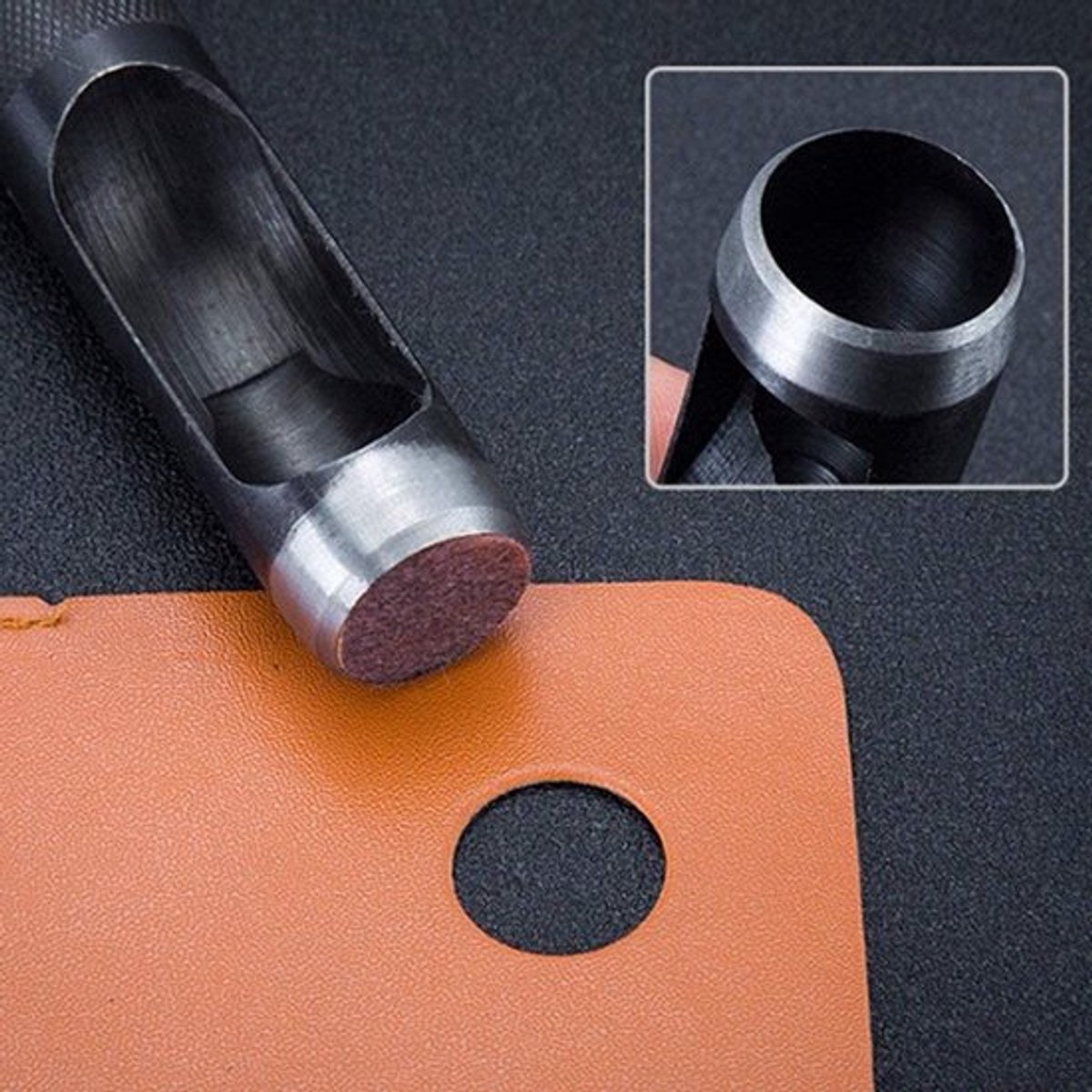 Perforator 12 mm - Ronde Perforator - Perforator voor Leer/Papier - Koolstofstaal - Antislip Handgreep - Duurzaam - Pons