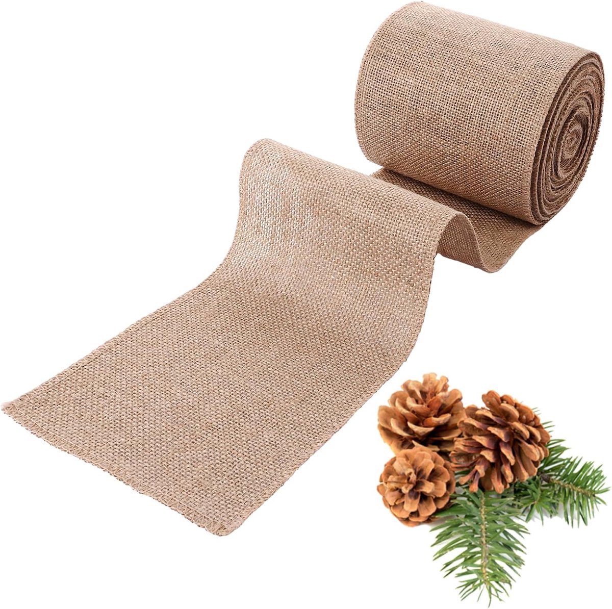 Jute tafelrunner 15 cm x 20 m - natuurlijke jute stof - veelzijdig en milieuvriendelijk - perfect voor bruiloften - ShopVlot