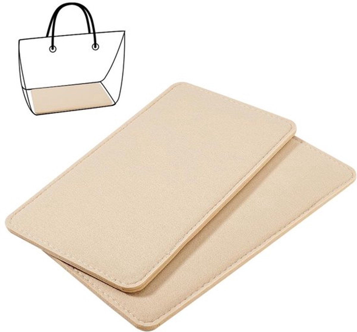 Binnenbodem 2 Stuks - Vilt 28 x 15,4 cm - Dikte 7 mm - Rechthoekige Tasvorm - Handtas/Rugzaktas - Ondersteuning en Bescherming