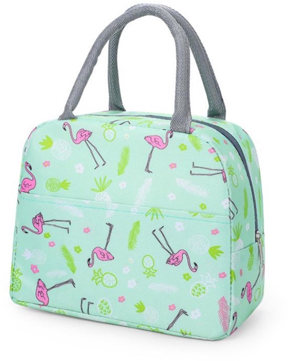 Lunchtas Geïsoleerd - Kleine Koeltas - Draagbare Tas - Flamingopatroon - Voor Werk/School - Afmetingen 23 x 14 x 20 cm
