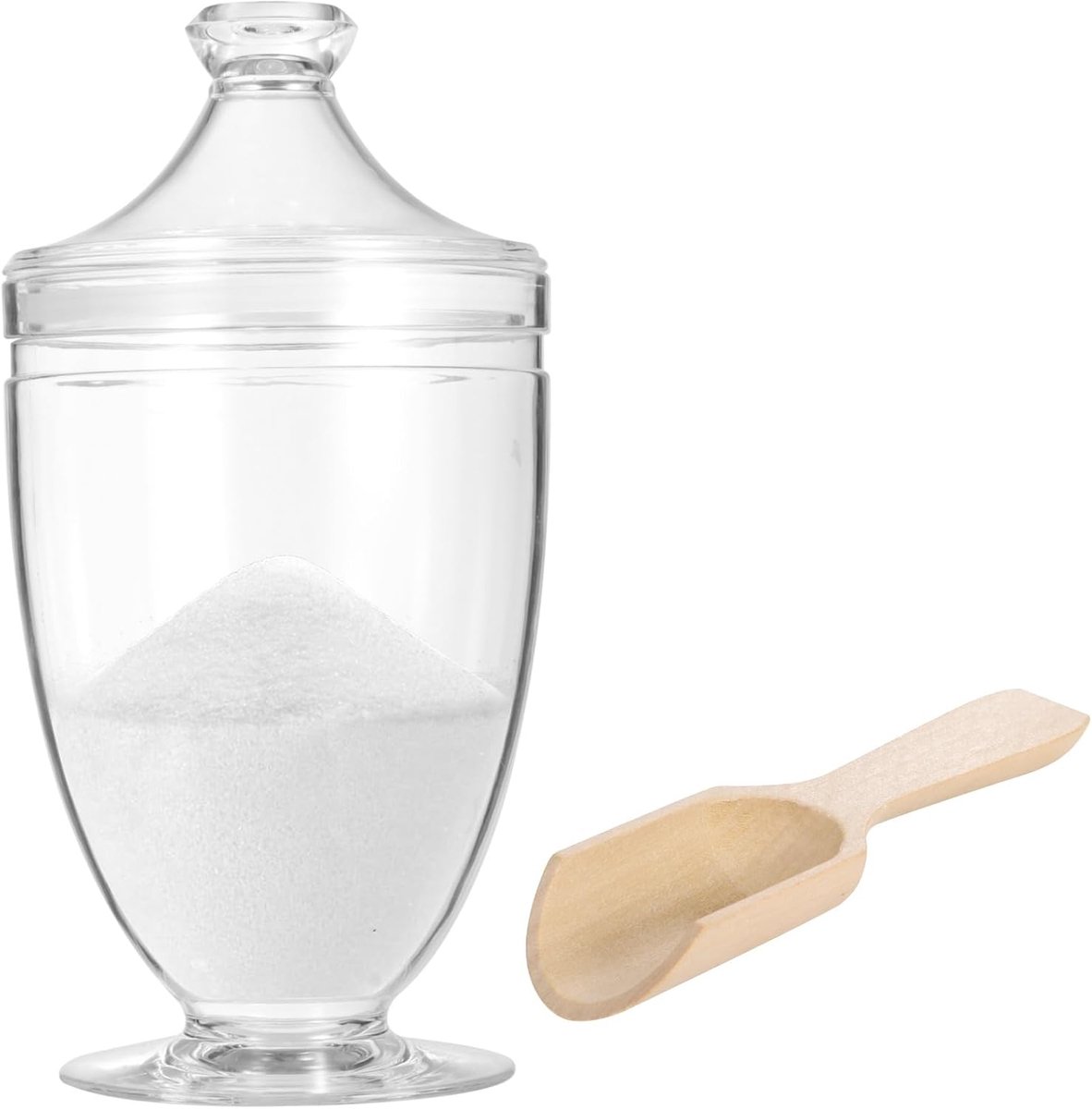 Zoutcontainer 950ml - Heldere acryl - Luchtdichte deksel - Voor opslag van badzout en snacks - ShopVlot