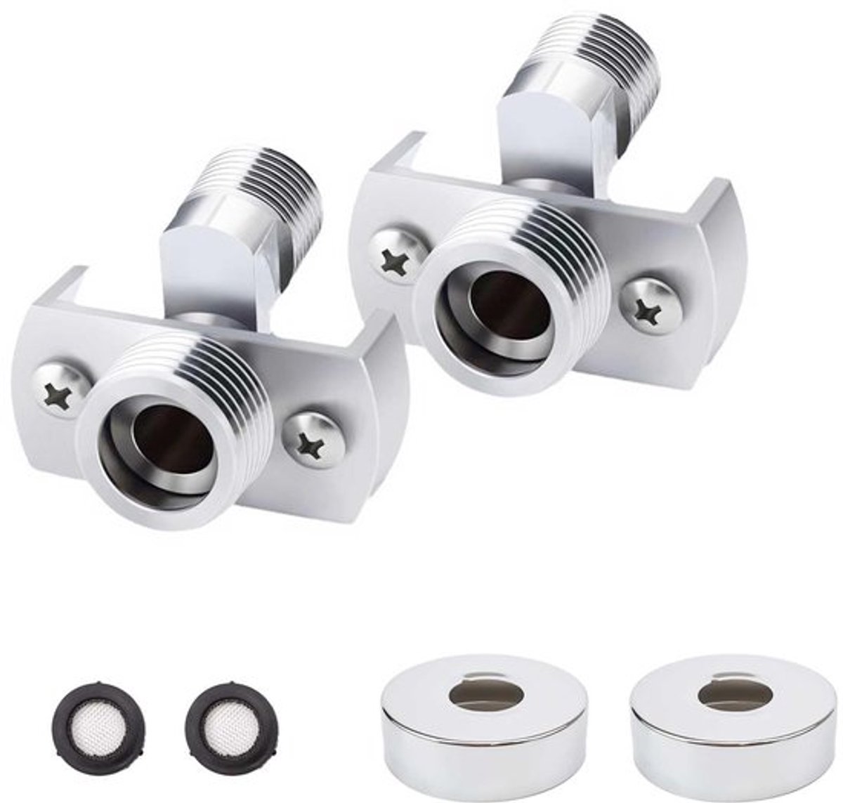 Douche-armventiel - Waterdicht - Instelbaar - 2 Stuks - Douchekopadapter - Oplossing voor waterlekkage - Geschikt voor standaard schroefd...