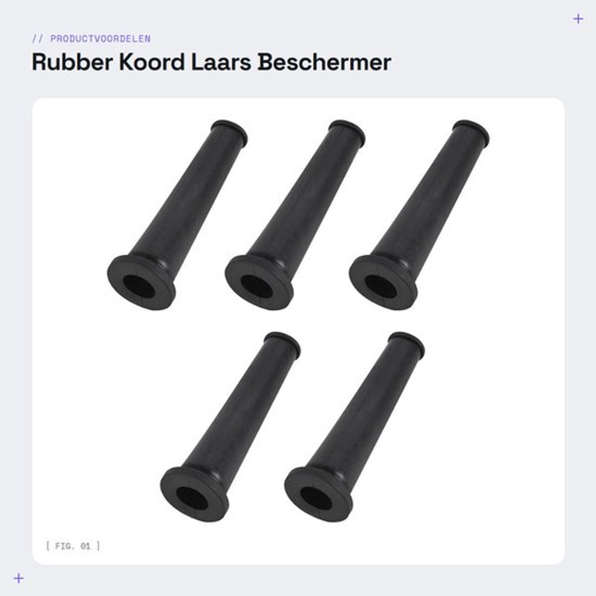 Rubber Koord Laars Beschermer - Kabelbescherming - Voorkom slijtage - 67x8mm - Elektrische Boor Slijper - Perfect voor kabels - 5 stuks