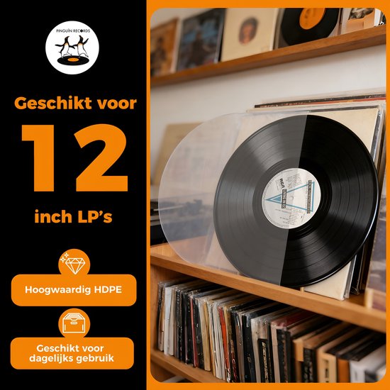 Pinguïn Records - LP binnenhoezen - 50 stuks - Vinylcare - LP Beschermhoezen - LP hoezen - Antistatische (HDPE) binnenhoes - Transparant - 50 micron - Binnenhoes geschikt voor 12 inch vinyl — afbeelding 4