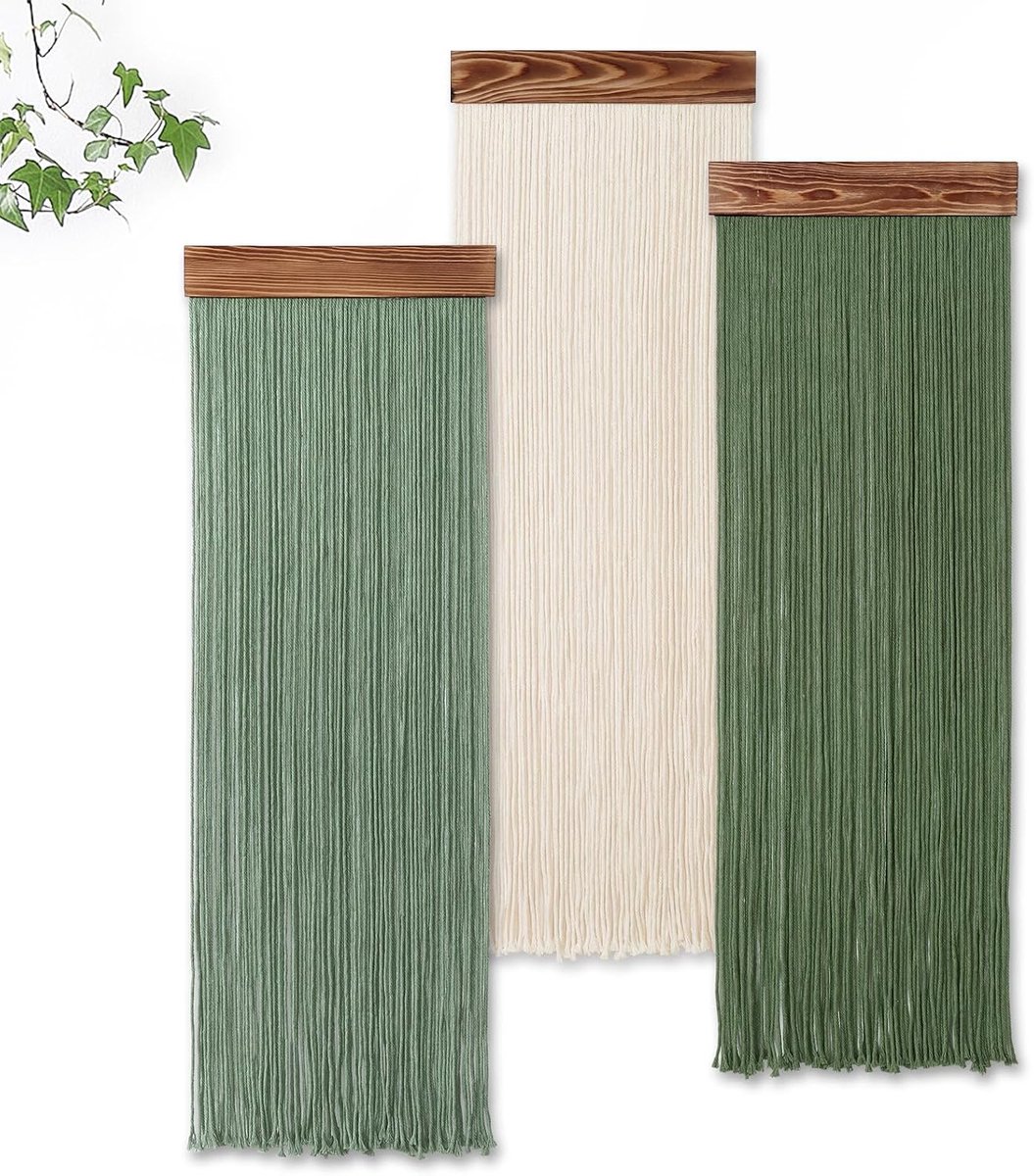 Macrame wanddecoratie 3 stuks - handgemaakt - boho chic - voor een warme sfeer - ShopVlot