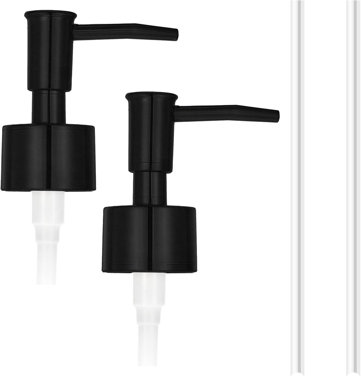 2 Stuks Zwarte Zeepdispenser Pomp Vervanging, Handzeep Pomp voor Lotion en Flessen met Gewone Mond, Perfect voor Badkamer en Keuken