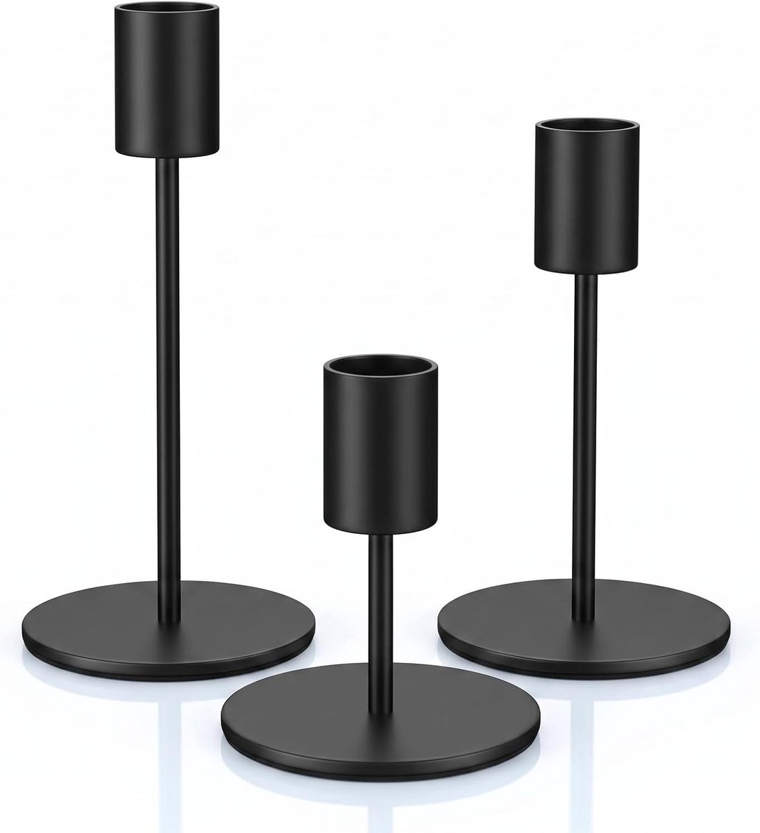 Kandelaars staafkaarsen 3 stuks - ijzer en aluminium - roestbestendig - sfeervolle tafeldecoratie - ShopVlot