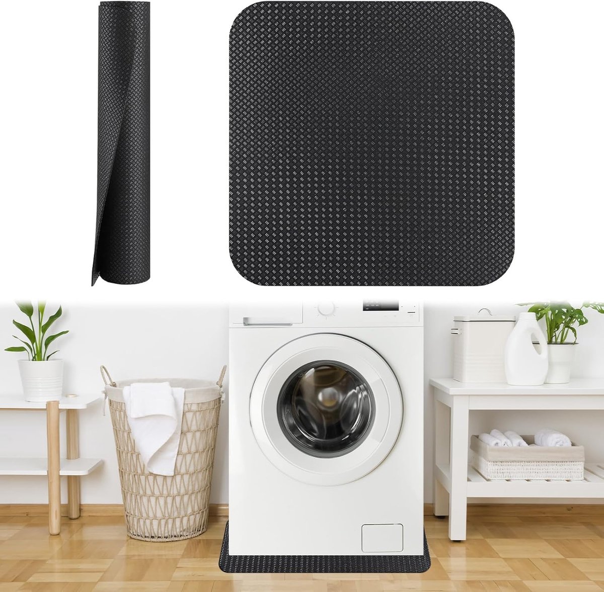 Fridge Mat 60 x 60 cm - Silicone Mat - Dubbelzijdig - Antivibratie en Vloerbescherming - ShopVlot