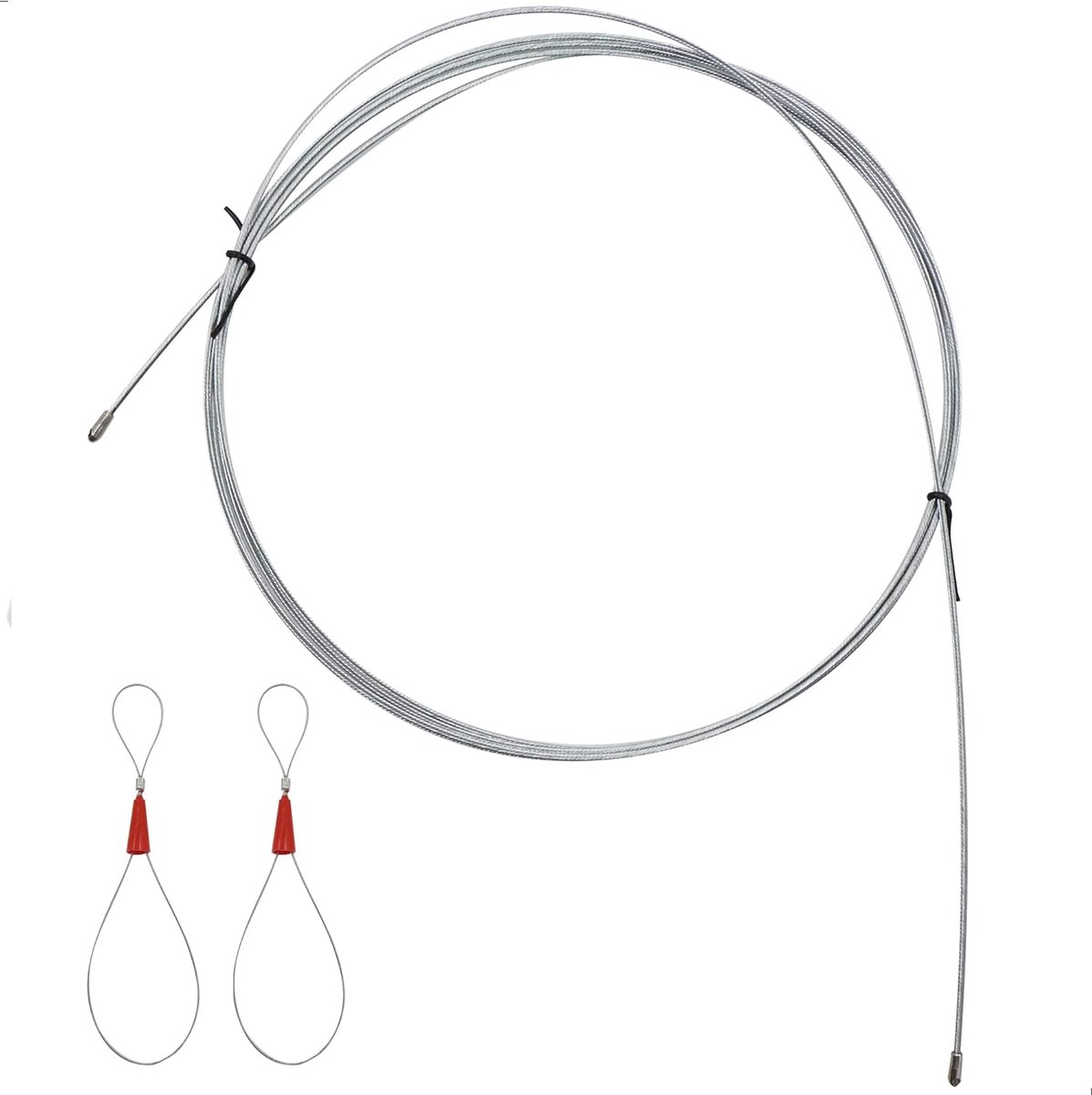 Retractable tape 5 m - 3 mm diameter - met veergeleiding - ideaal voor kabelinstallatie - ShopVlot