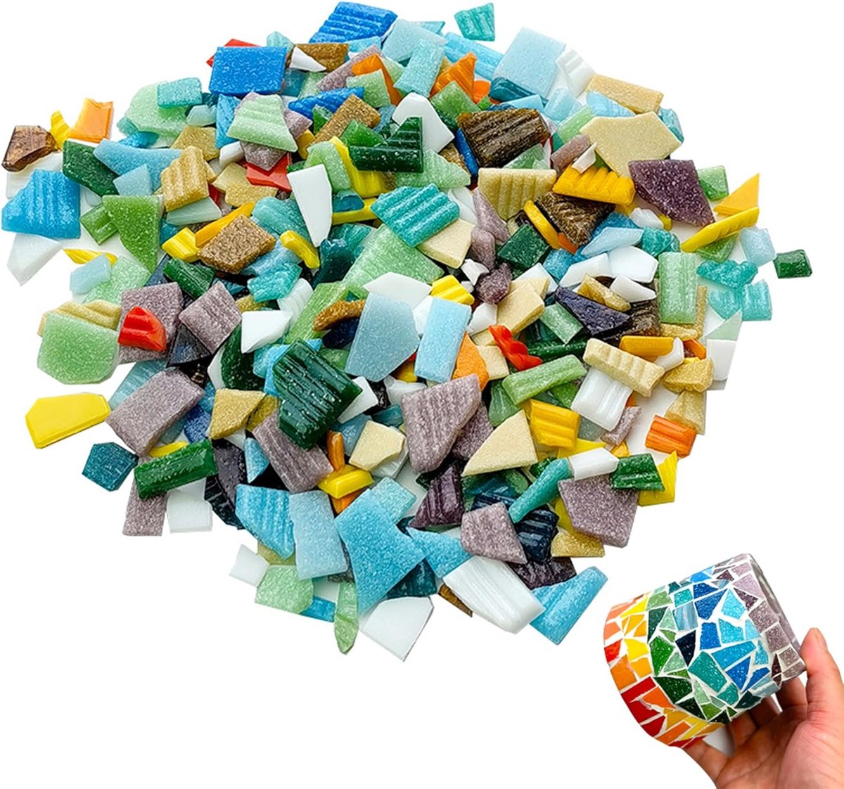 Mozaïektegels 10x10 cm - Glazen, Multikleur, Zelfklevend - Ideaal voor creatief knutselen - ShopVlot