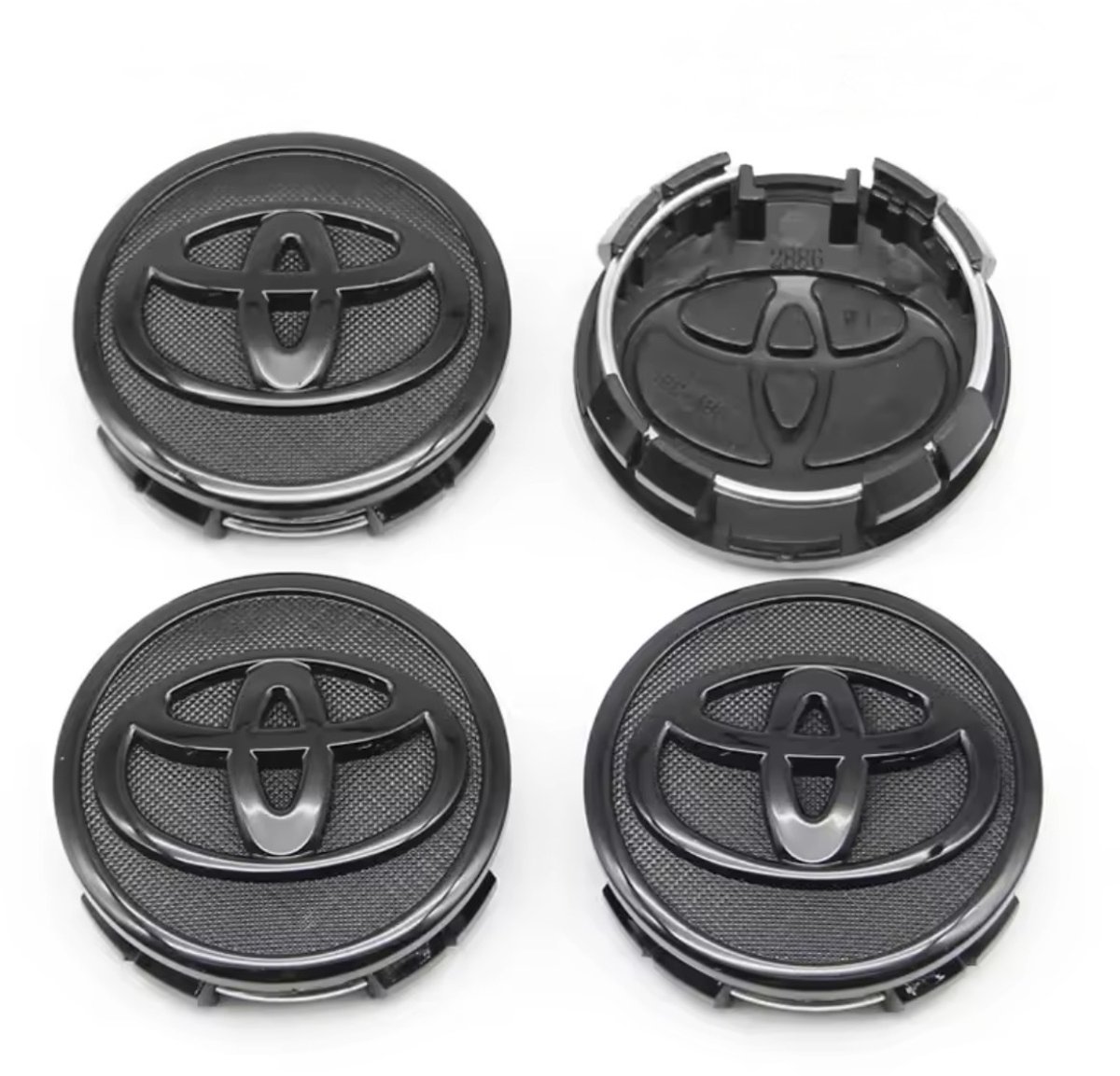 Toyota Wieldoppen 57 mm – Set van 4 | Zwarte Sport Edition | Geschikt voor Yaris, Aygo, Corolla, Auris, Prius & Meer
