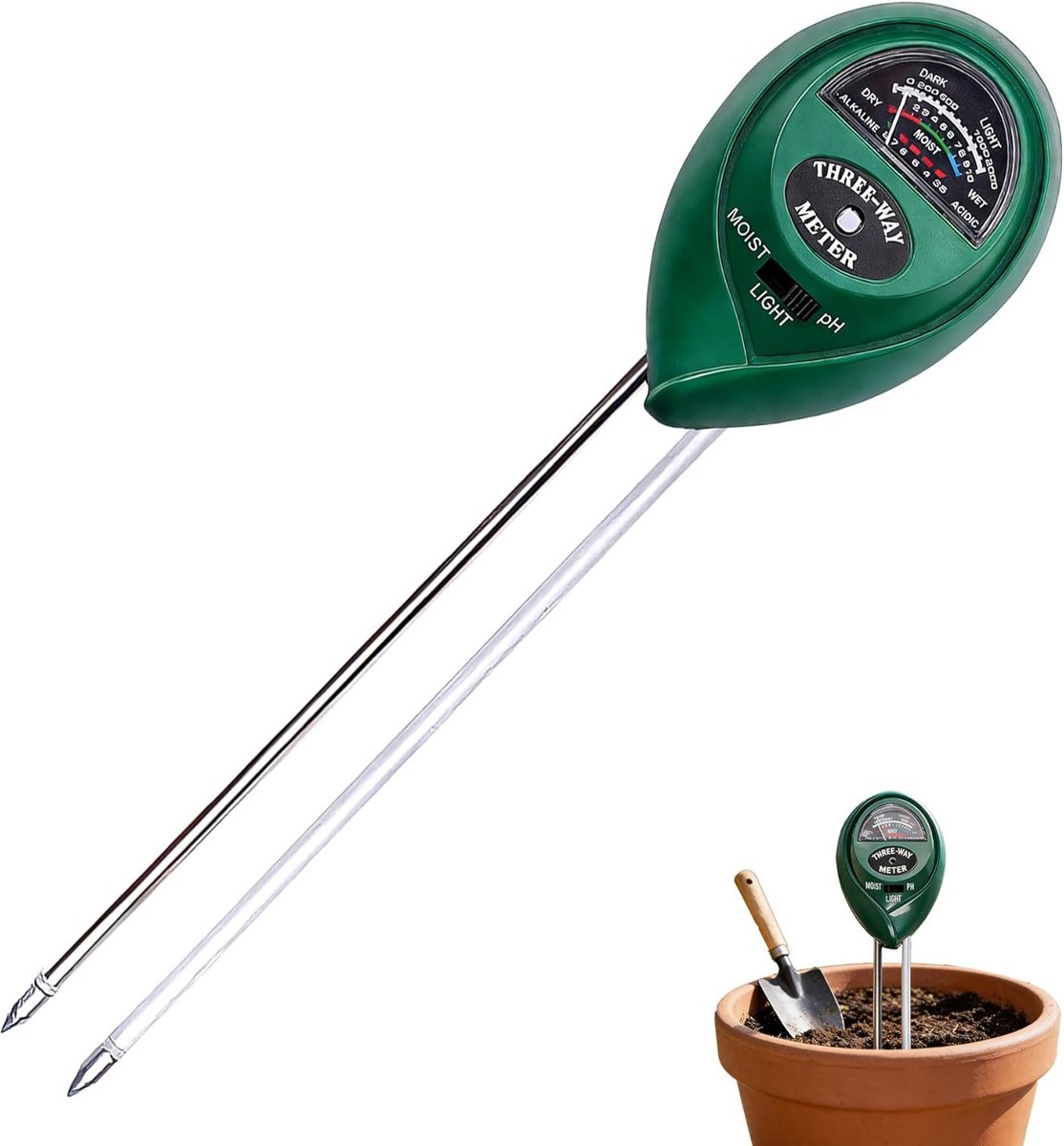 Grondvochtigheidsmeter - batterijvrij - nauwkeurige detectie van bodemvocht - ideaal voor planten en tuin - ShopVlot