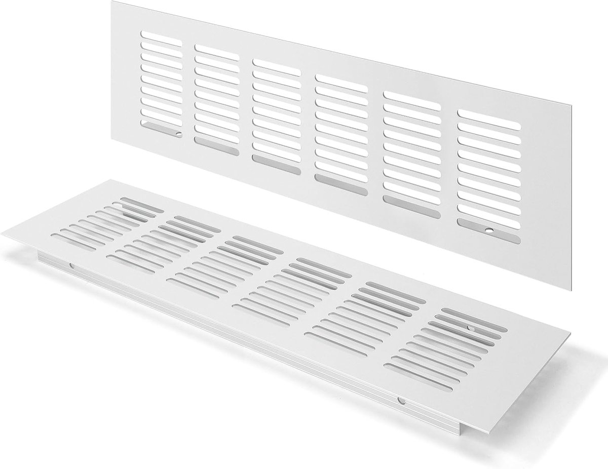 Ventilatie rooster 250 x 80 mm - aluminium - duurzaam en corrosiebestendig - ideaal voor kasten - ShopVlot