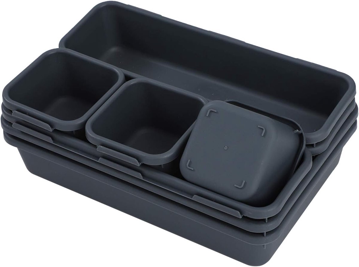 Opbergdozen voor lade - kunststof organizer - 3 maten - perfect voor bureau of make-up tafel - ShopVlot