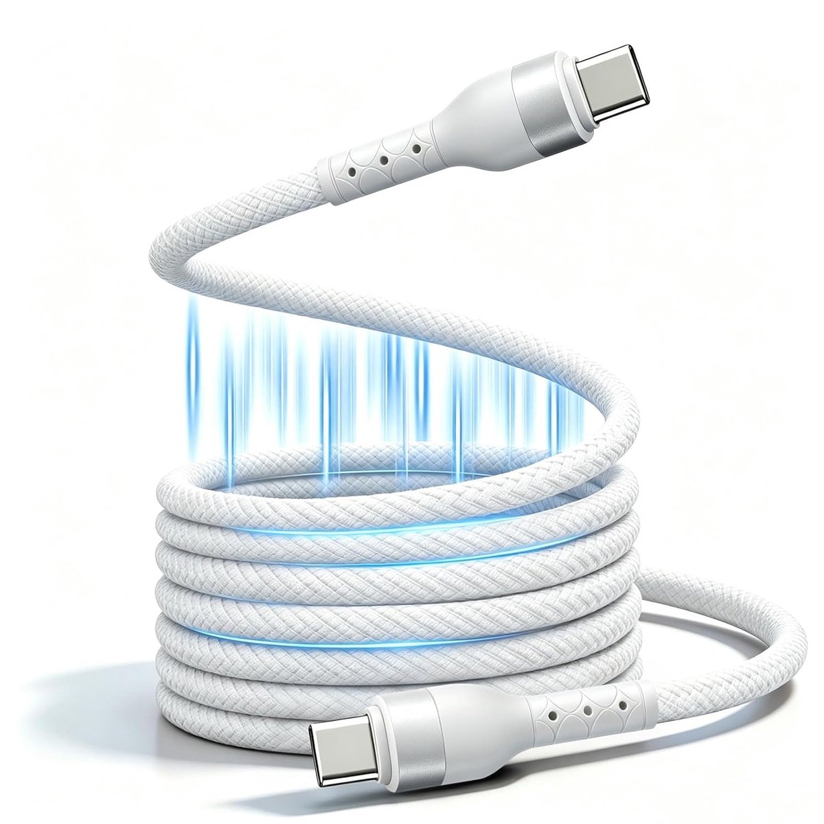 Oplaadkabel USB C 1,5 m - magnetisch - 60 W snelladen - ideaal voor auto en kantoor - ShopVlot