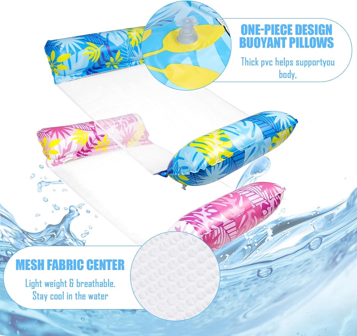 Water Hammock - 2 Stuks - Opblaasbaar - 4-in-1 Lounge voor Volwassenen - ShopVlot