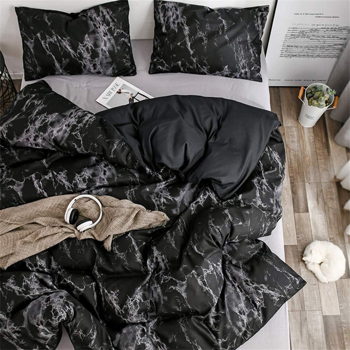 Dekbedovertrekset Marmer - Microfiber - Scandinavische stijl - Ademend en comfortabel - ShopVlot
