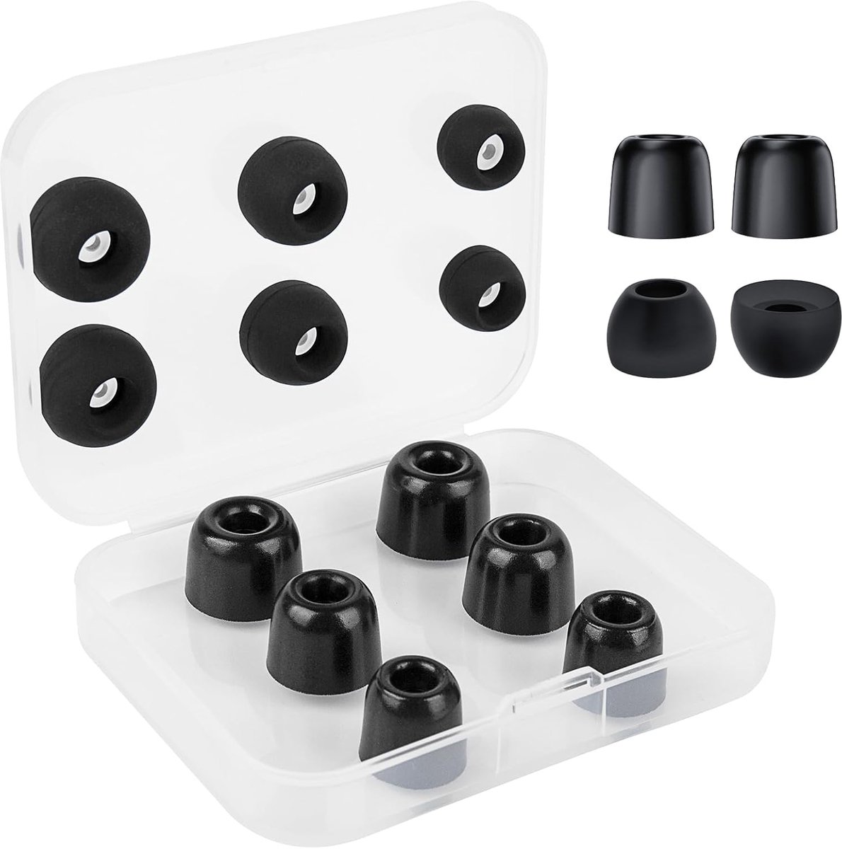 In-ear Koptelefoon 6 Paar - Geheugenschuim & Siliconen - Geluidsisolatie - Comfortabel gebruik - ShopVlot