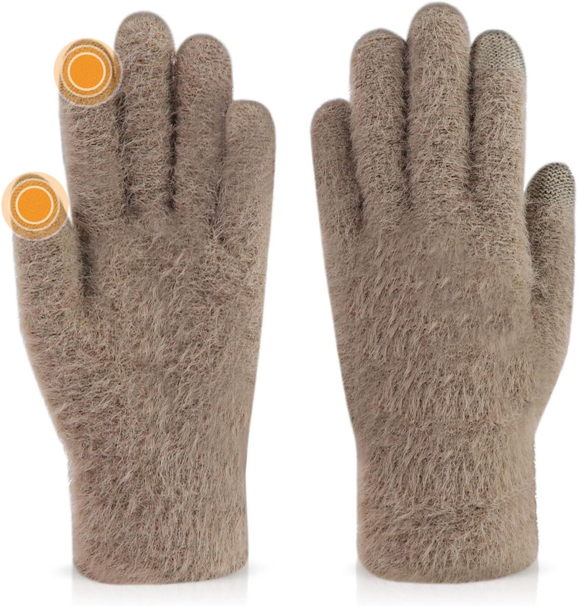 Vrouwenhandschoenen - Kunstzijde Bont - Elastisch Gebreid - Ideaal voor Koude Weer - ShopVlot