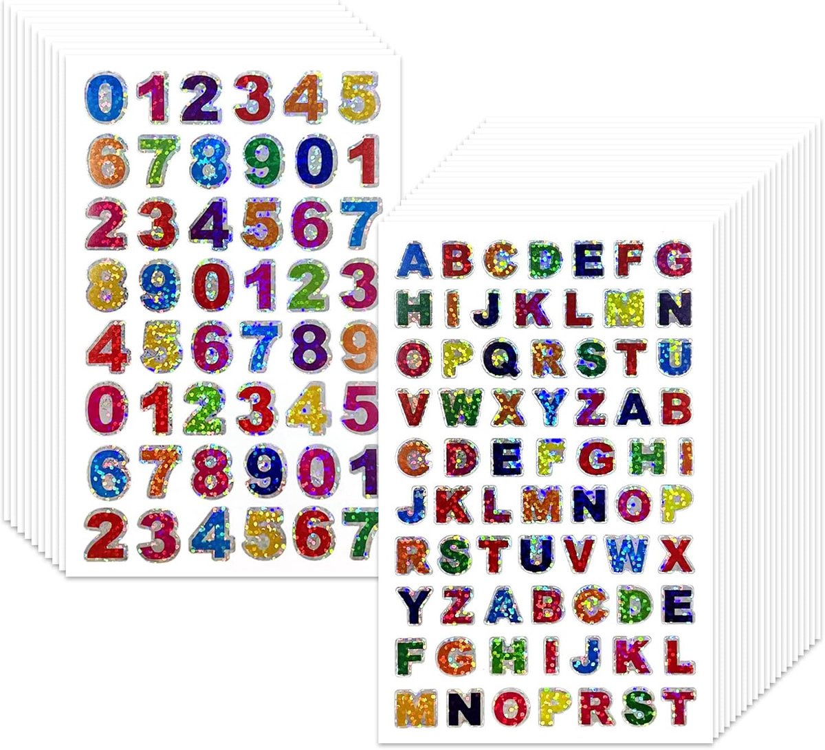 Flitsende Letterstickers 1400 Stuks - Kleurrijke Zelfklevende Papier - Voor Album en Wenskaarten Versiering - ShopVlot