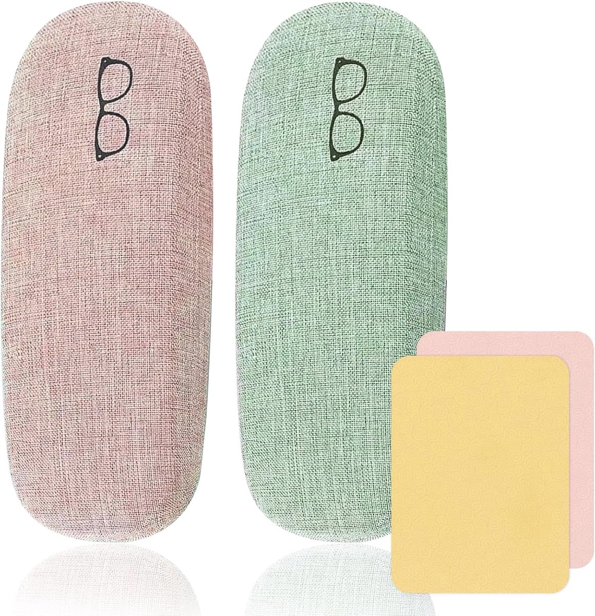 Bril etui 2 stuks - premium harde PU leer - zachte touch - perfect voor myopie en presbyopie - ShopVlot