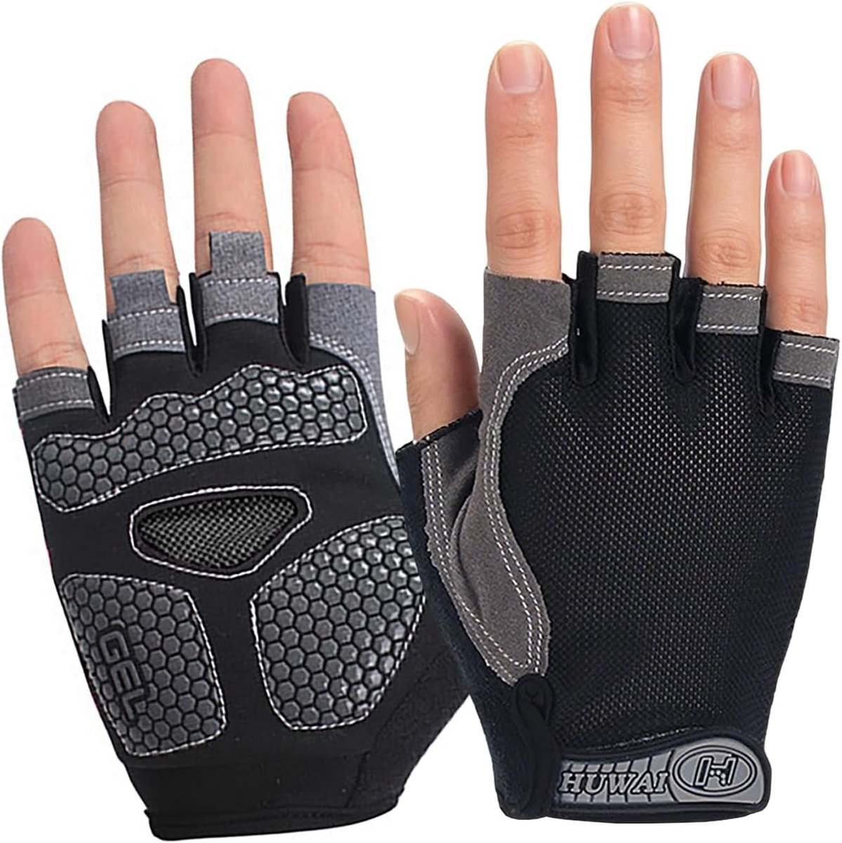 SnelShoppen - Gewichtheffhandschoenen, Fitnesshandschoenen voor Mannen en Vrouwen, Antislip Handvat, Siliconen Handpalm Bescherming voor Training, Fie