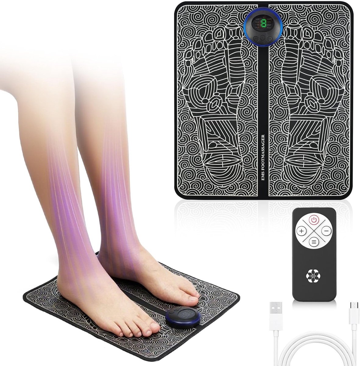 EMS voetmassager - 8 massage standen - draagbaar ontwerp - verlicht voetpijn - ShopVlot