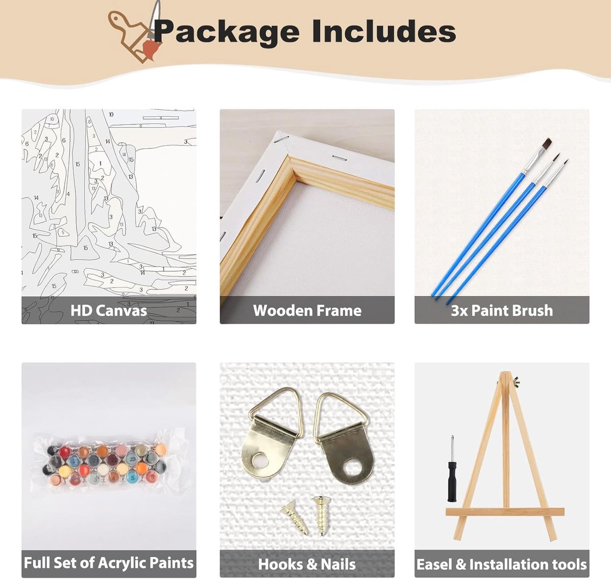 Paint by Numbers Kit 25x35cm - DIY Canvas Schilderen - Inclusief Lijst en Easel - Perfect voor Thuisdecoratie - ShopVlot