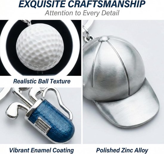 Golf keychain - grappige mini golfclub - schattige tas hanger - perfect cadeau voor golfliefhebbers - ShopVlot — afbeelding 3