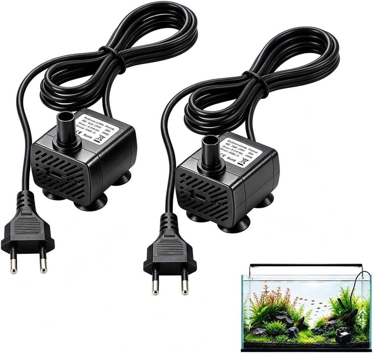 mini-dompelpomp 2 stuks - USB DC 5 V - ultra-stil - ideaal voor aquaria - ShopVlot