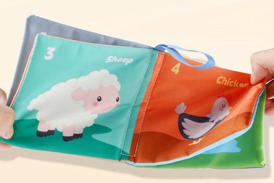 6-pack babyboeken 0-6 maanden, 4 baby-knisperboeken, tactiele sensorische boeken voor baby's, babyspeelgoed 0-6 maanden, zacht stoffen speelgoed, badcadeaus, baby-knisperboeken - 6-pack van Merkloos — afbeelding 5