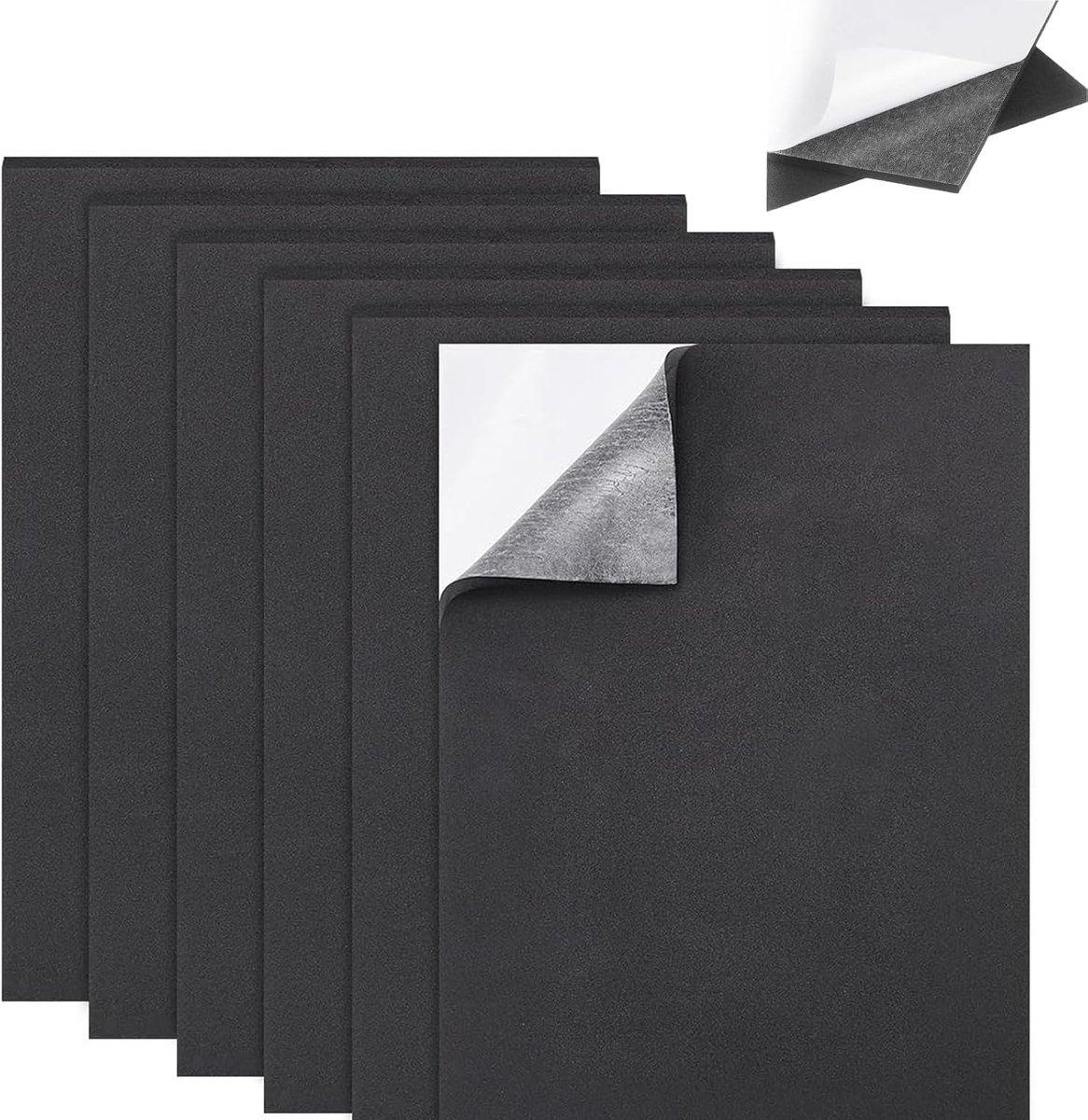 Zelfklevende schuimrubberplaten 210 x 300 mm - zwart EVA-schuim - sterke kleefrug - ideaal voor knutselen - ShopVlot