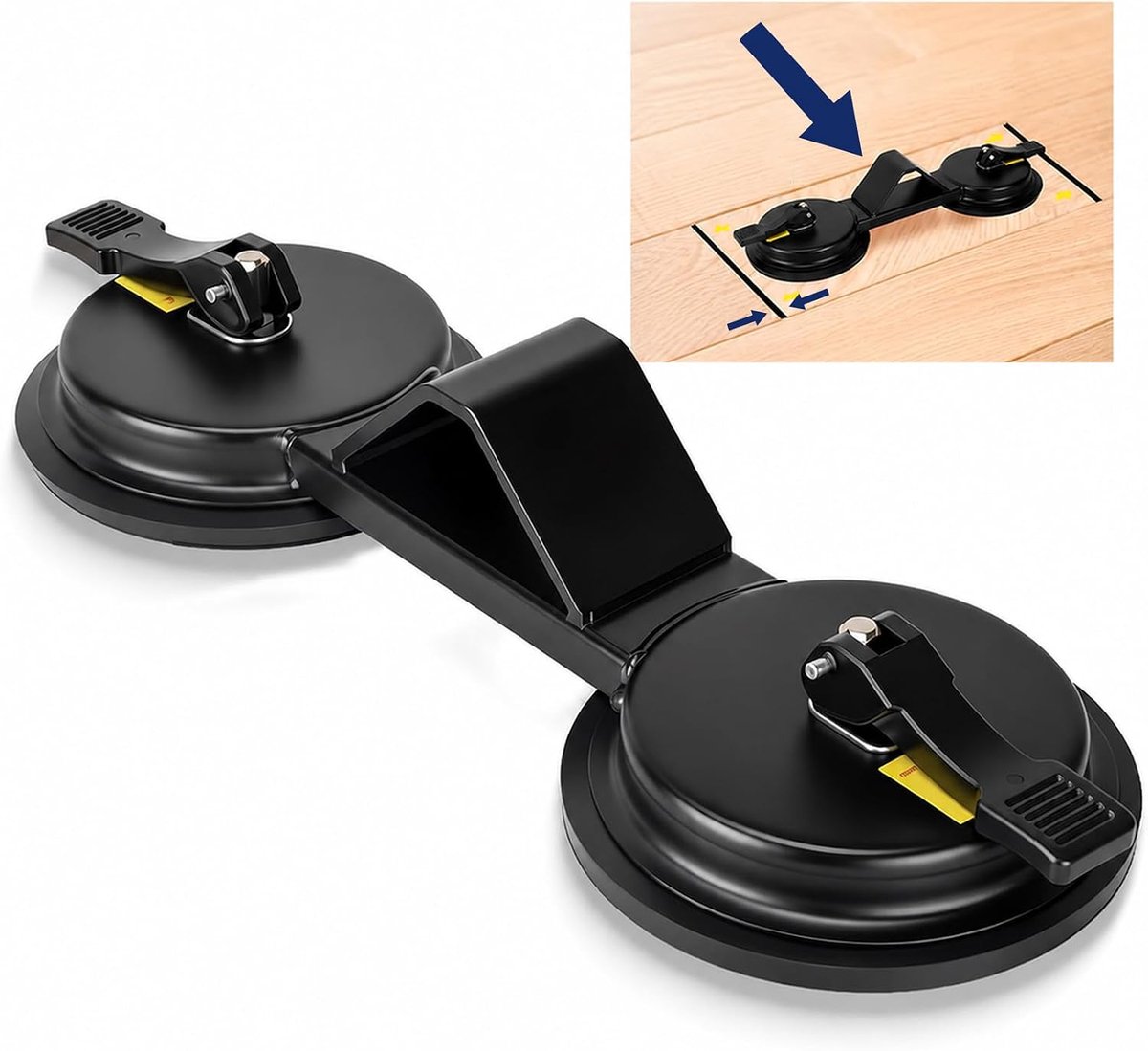 Laminaat zuignap set - sterke aluminium behuizing - duurzame rubberen zuignappen - ideaal voor laminaat leggen - ShopVlot
