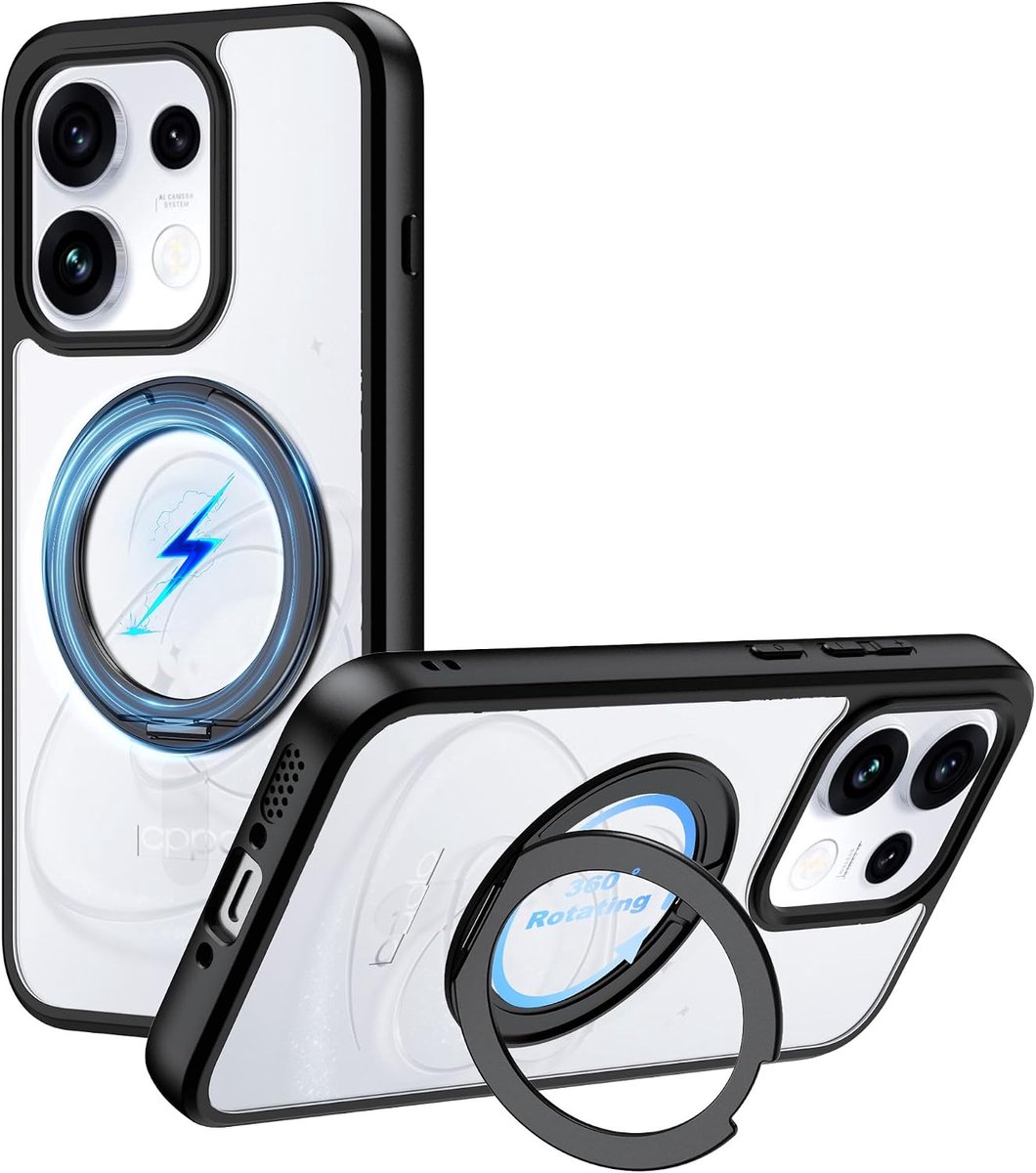 Beschermhoes OPPO Reno 16/16 Pro 5G - PC-beschermhoes - 360° draaibare standaard - schokbestendig - ShopVlot