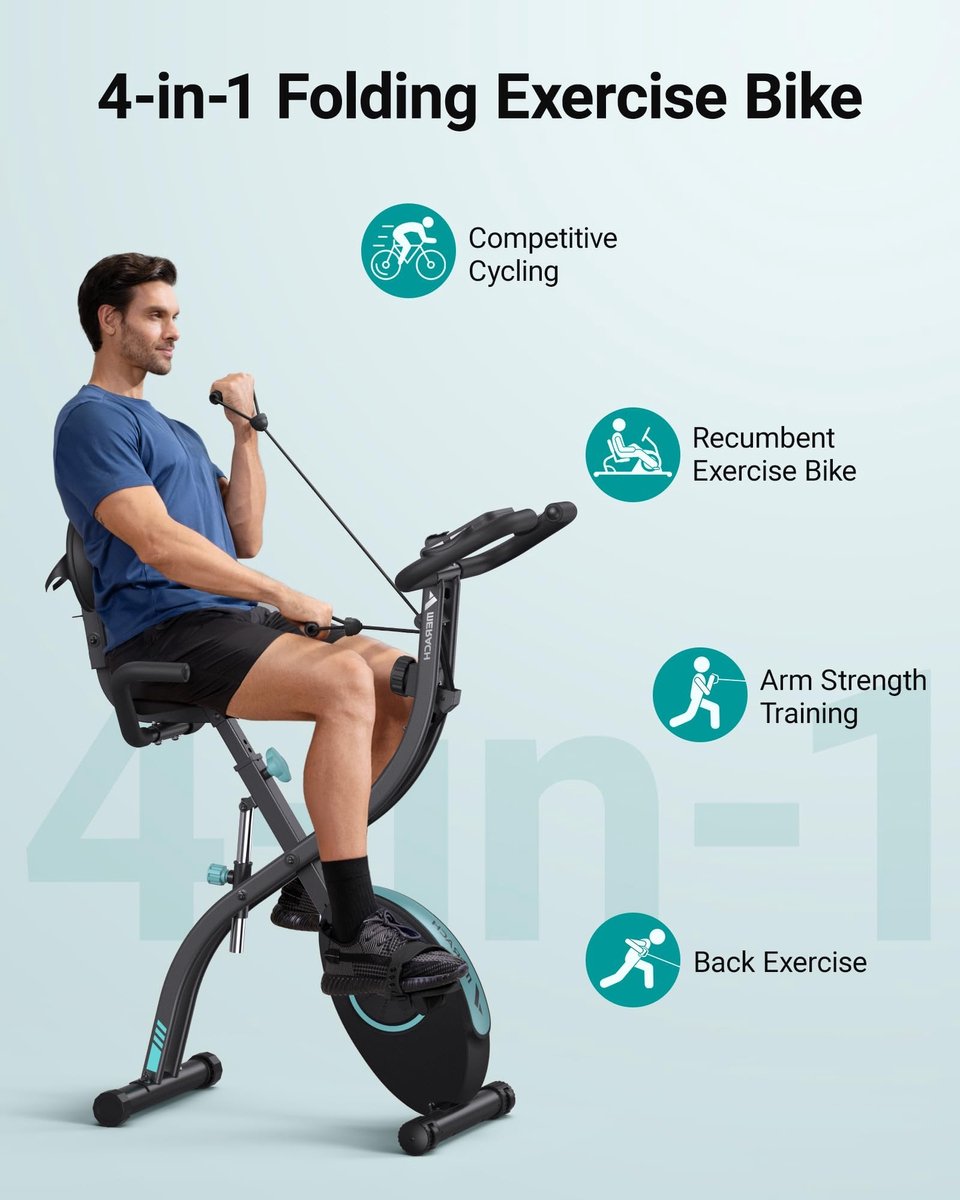 Solidchoice - Opvouwbare Thuis Fitnessfiets met 4-in-1 Functionaliteit