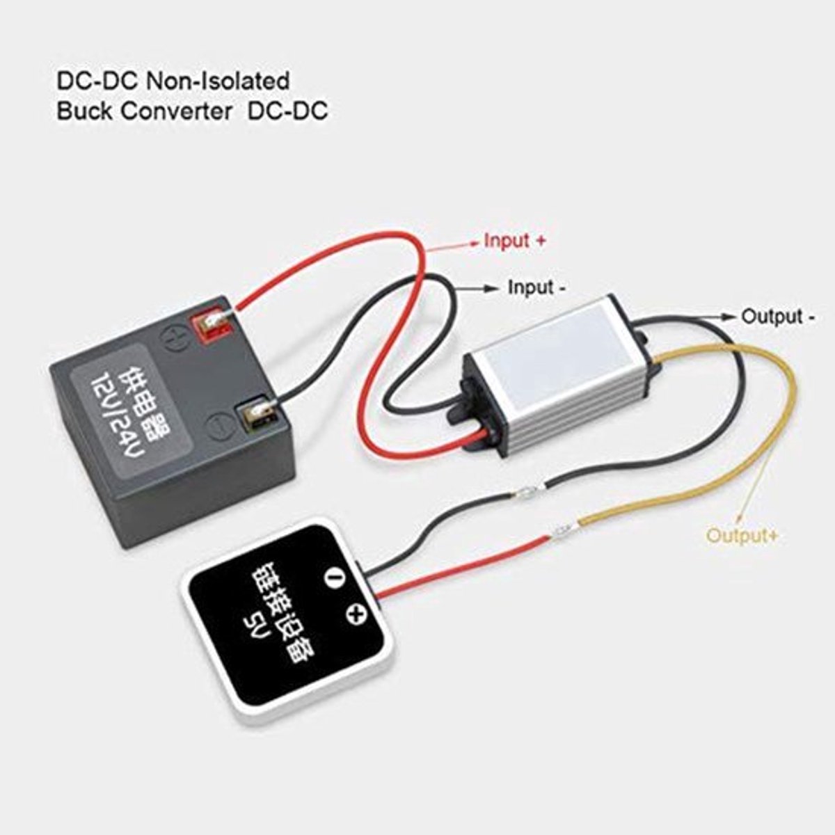 DC-DC 12V/24V Naar 5V 5A Converter - Waterdicht - Schokbestendig