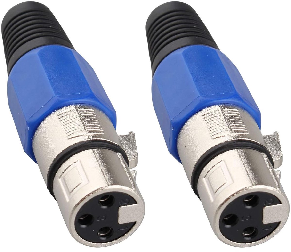 XLR 3 Pin Socket Connector - 2PCS - Metaal - Professionele audioverbinding voor microfoons - ShopVlot