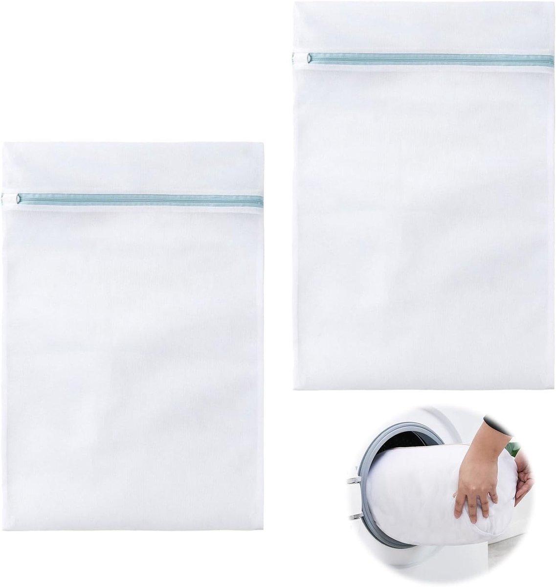 Grote Wasnetten 60 x 80 cm, Duurzame Waszak met Rits voor Kleding, Fleece en Bedlinnen, Ideaal voor de Wasmachine