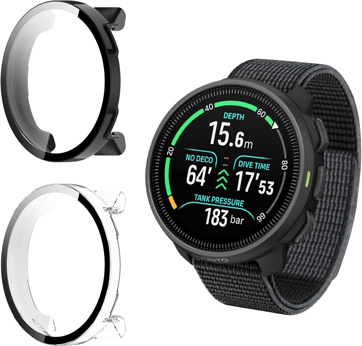 Beschermhoes Suunto Nautic S - 2 stuks - polycarbonaat - krasbestendig en volledig afgedekt - ShopVlot