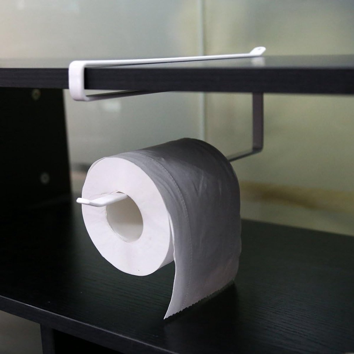 Onderkast Papierrolhouder zonder Boren - Metalen Keukenrolhouder voor Keuken en Badkamer, Ideaal voor Toiletpapier en Keukenhanddoeken