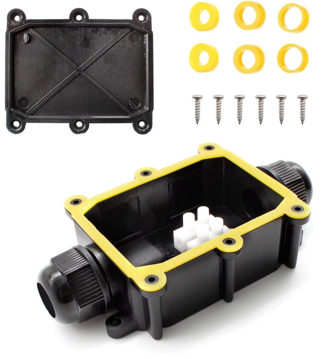 Junction box waterdicht 2-weg - zwart - IP68 bescherming - veilig kabelbeheer - ShopVlot