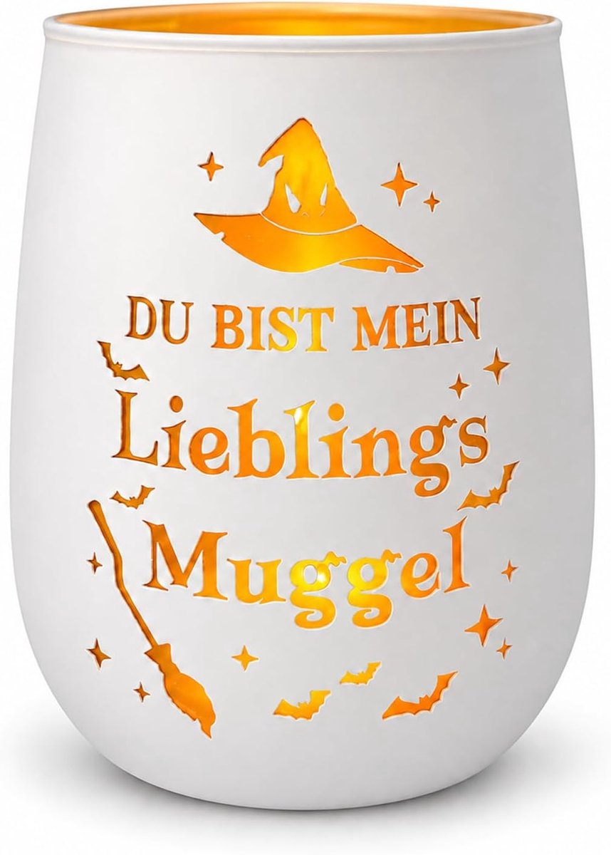 Glazen windlicht 11,5 cm - filigraan design - grappige tafeldecoratie - sfeervolle verlichting - ShopVlot