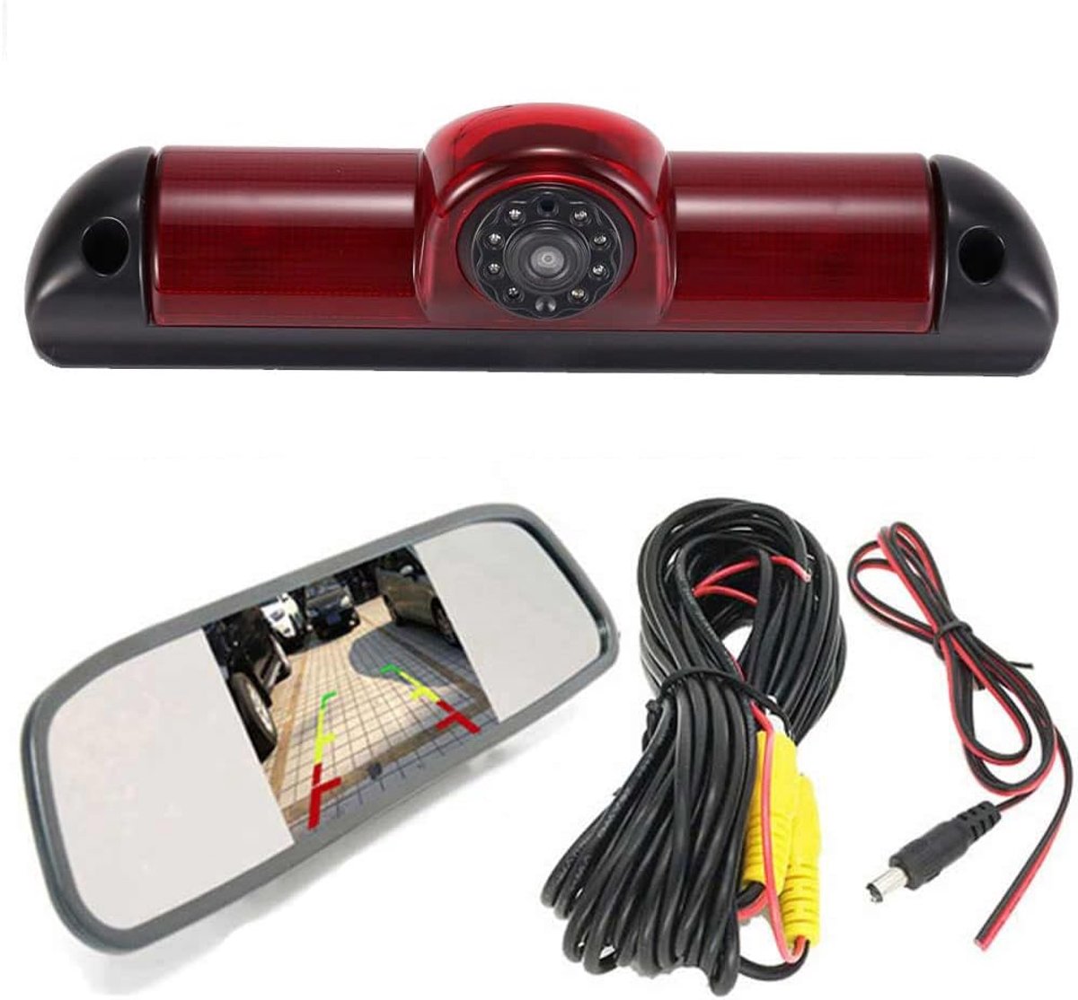 Achteruitkijkcamera Set HD - Met Achteruitkijkspiegel Monitor - Waterdicht - Nachtzicht voor Transporter Van - ShopVlot