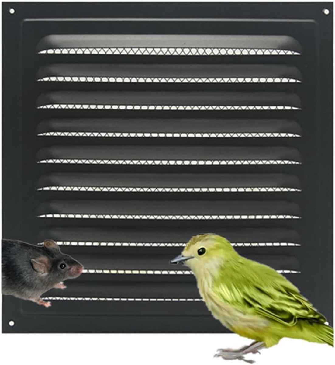 Luchtventilatie roosters 25x25cm - RVS met insectenbescherming - Optimale luchtstroom voor ventilatiesystemen - ShopVlot