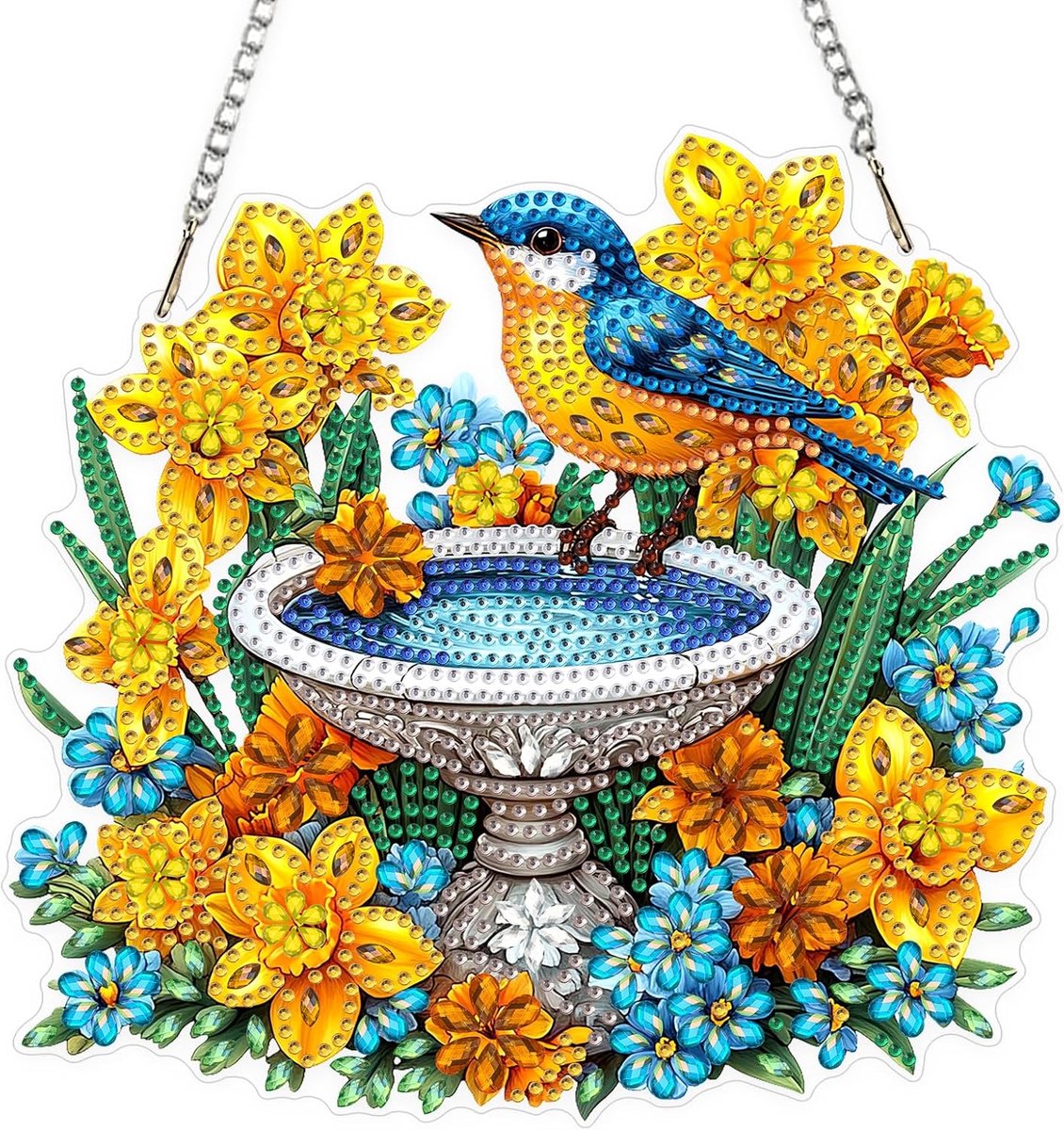 Diamant Schilderij Hanger - Fontein Bloemen - Creatieve DIY Decoratie - Eenvoudig te gebruiken - ShopVlot
