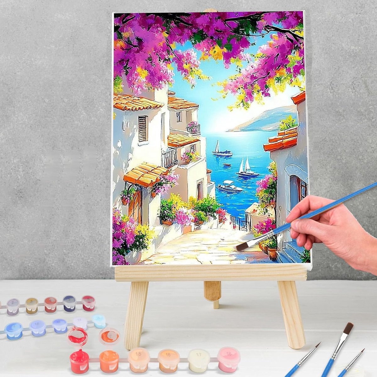 Schilderen op nummer voor volwassenen - canvas kit met acrylverf - eenvoudig en ontspannend - perfecte wanddecoratie - ShopVlot