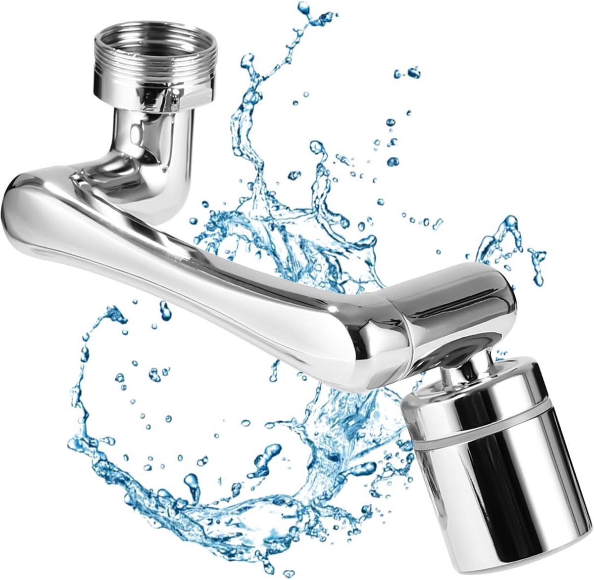 Badkraan draaibaar - Verlenging zilver - Waterbesparend - Twee sproeimodi voor keuken/badkamer - ShopVlot